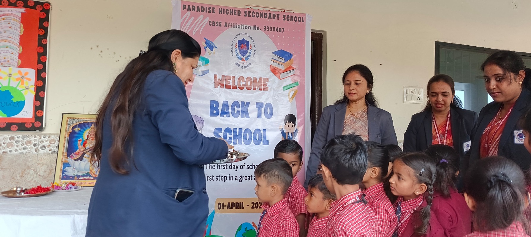 "Back to where dreams soar and friendships bloom 🌟. Here's to a fresh start, new adventures, and making memories at Paradise School! #BackToSchool
