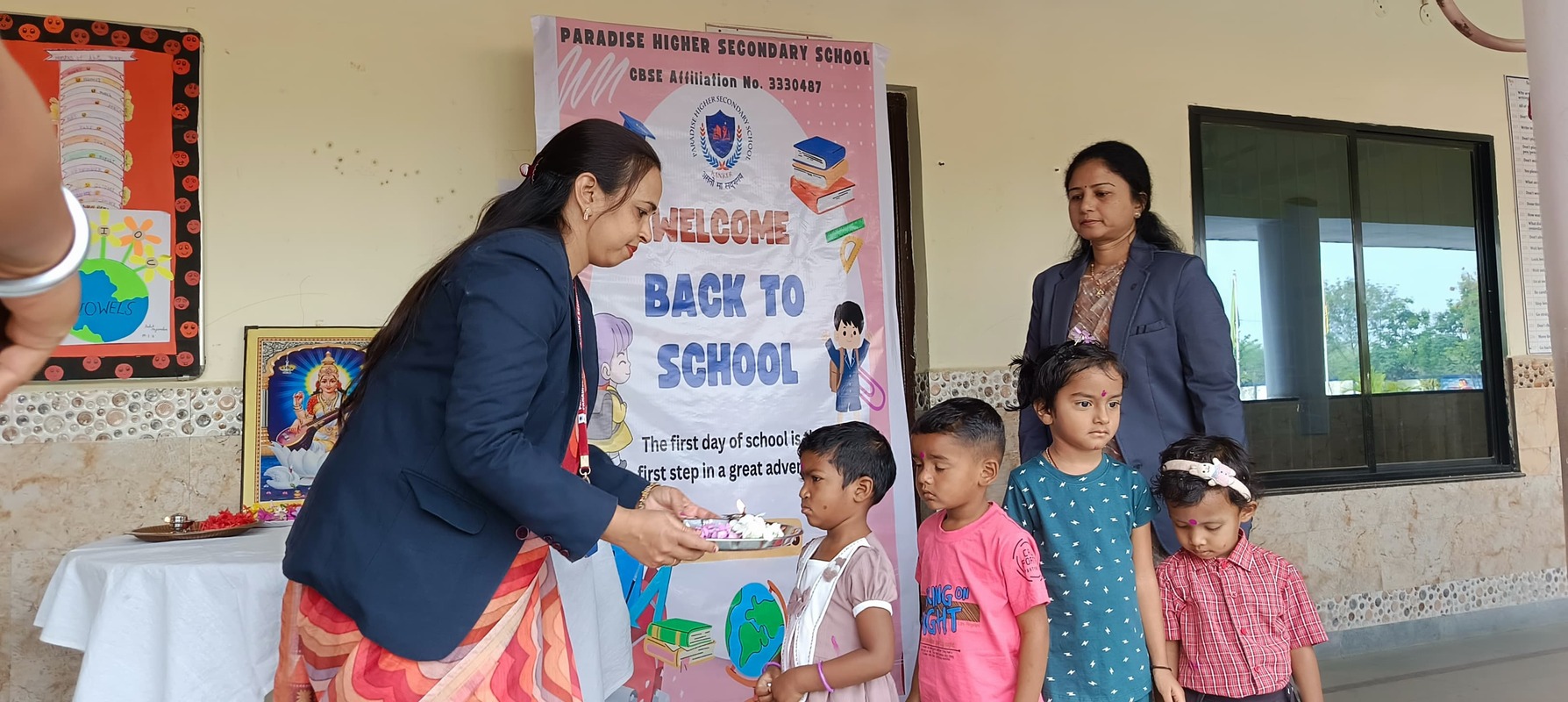 "Back to where dreams soar and friendships bloom 🌟. Here's to a fresh start, new adventures, and making memories at Paradise School! #BackToSchool